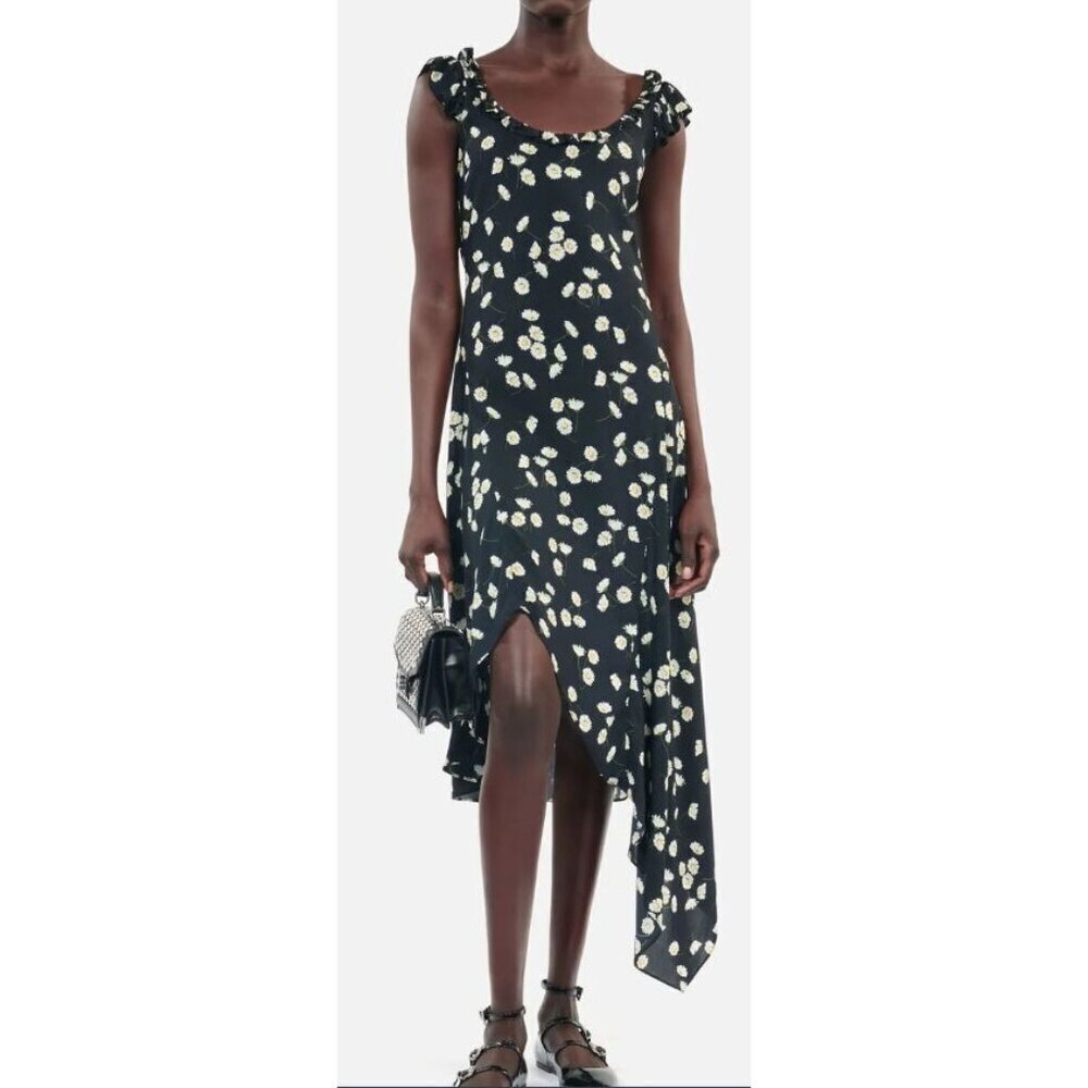 The Kooples $425 Daily Asymetrical Ruffle Long Dress Size Small NWT